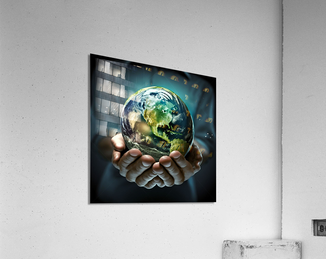 WORLD IN MY PALMS Acrylic Print