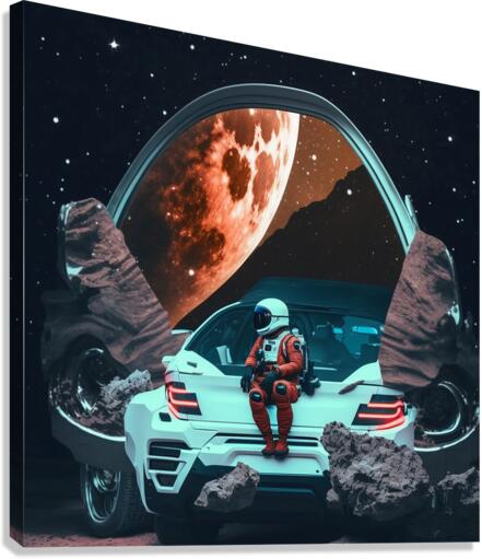 Astronaut On BMW Canvas Print