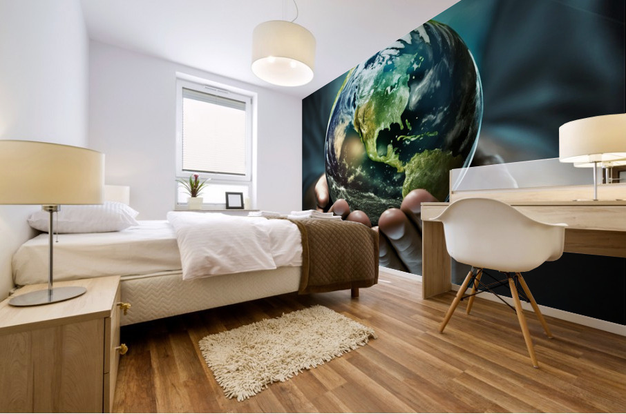 WORLD IN MY PALMS Mural print