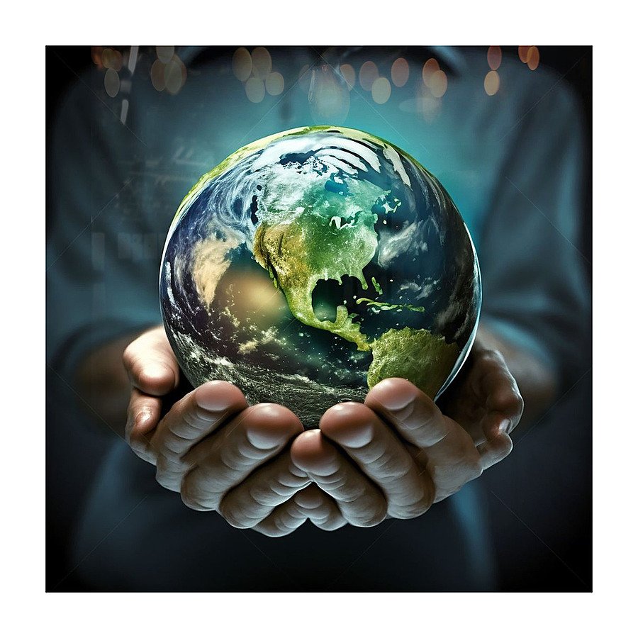 WORLD IN MY PALMS Picture Frame print