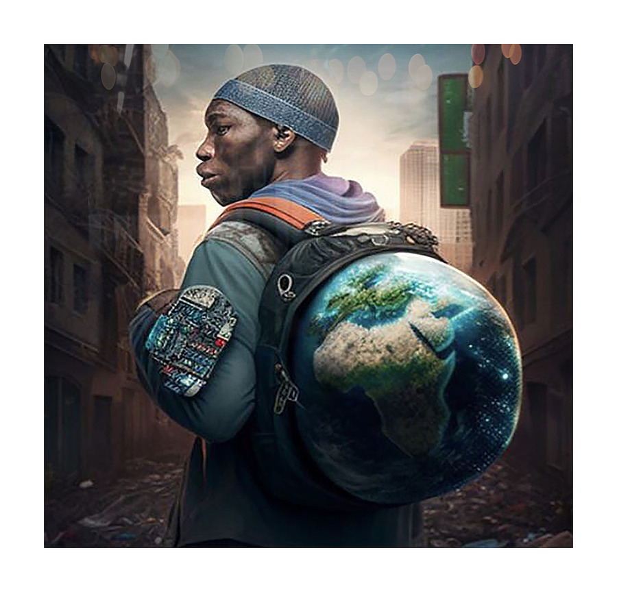 THE WORLD ON MY BACK Picture Frame print