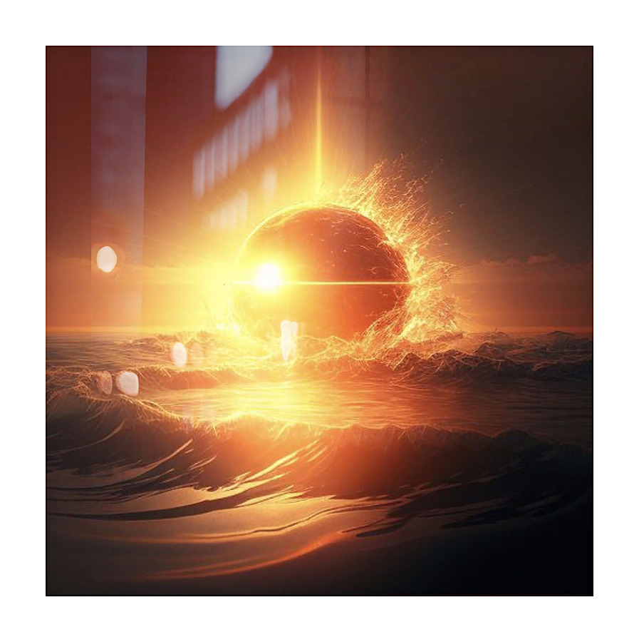 SUN INSIDE THE OCEAN Picture Frame print