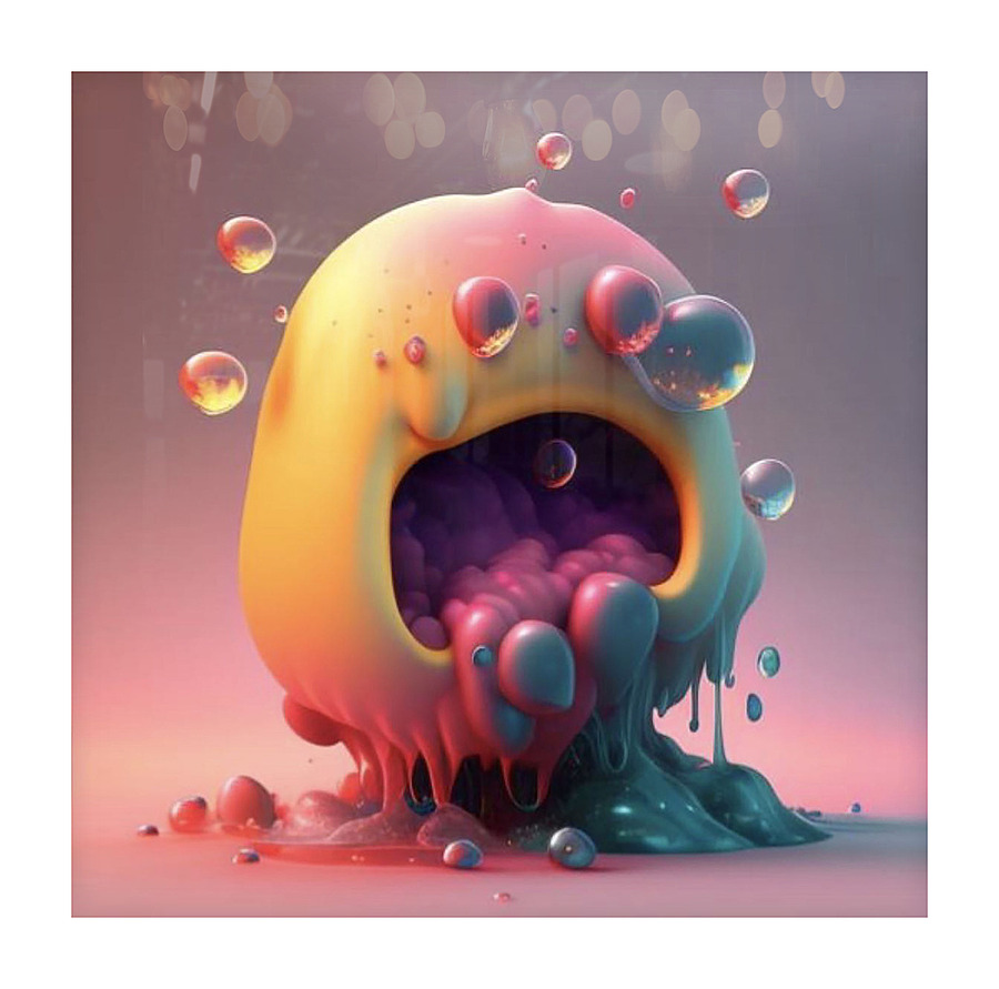 SLIMEY BUBBLES Picture Frame print