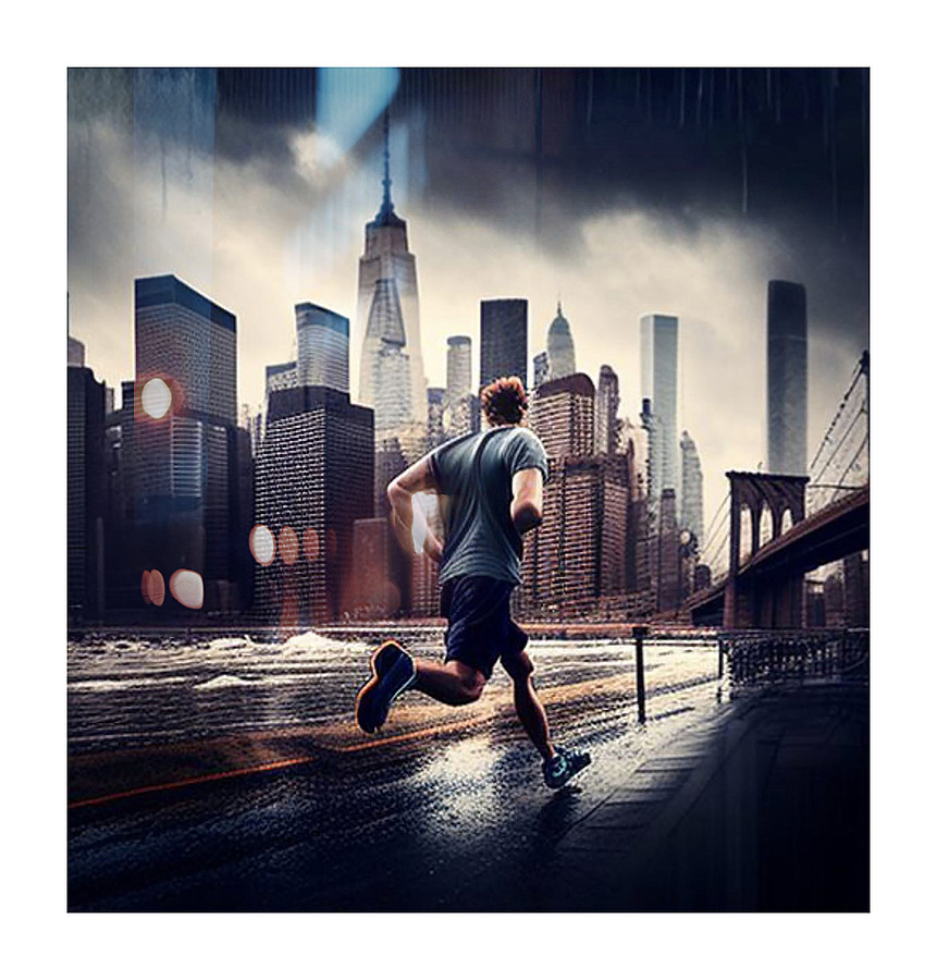RUN THE CITY Picture Frame print