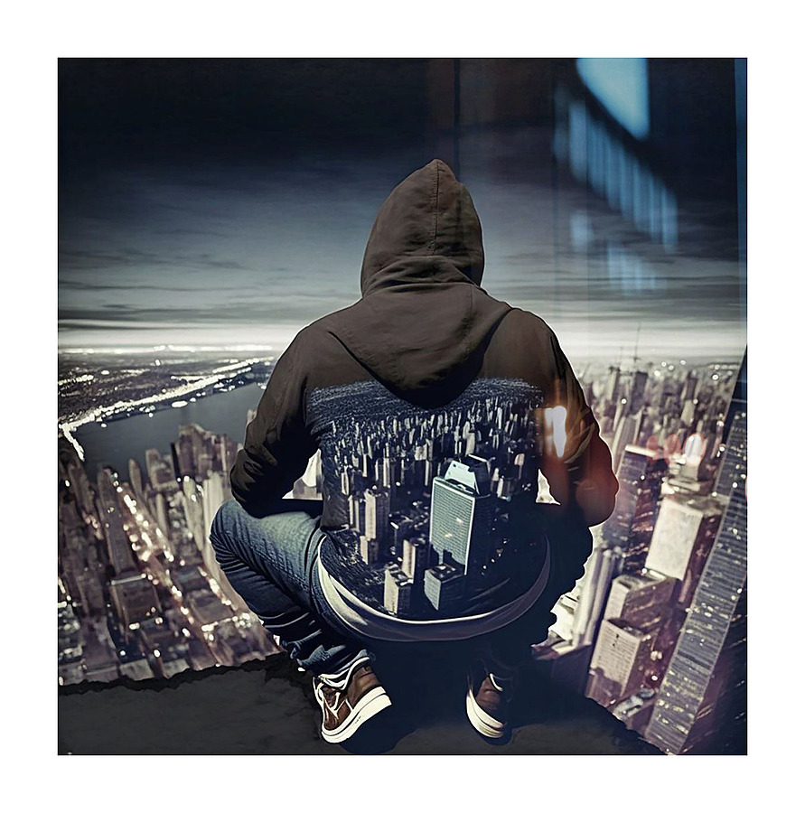 OVER LOOKING MY CITY Picture Frame print