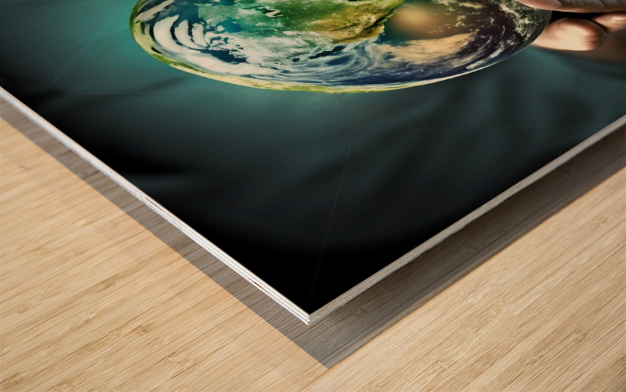 WORLD IN MY PALMS Wood print