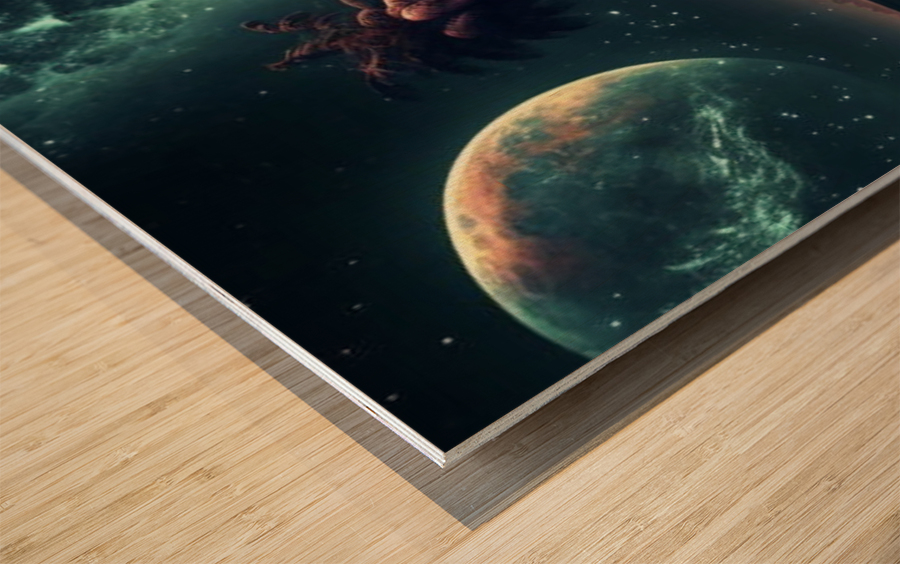 SPACE PALMS Wood print